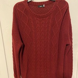BDG Maroon Cable Knit Sweater
